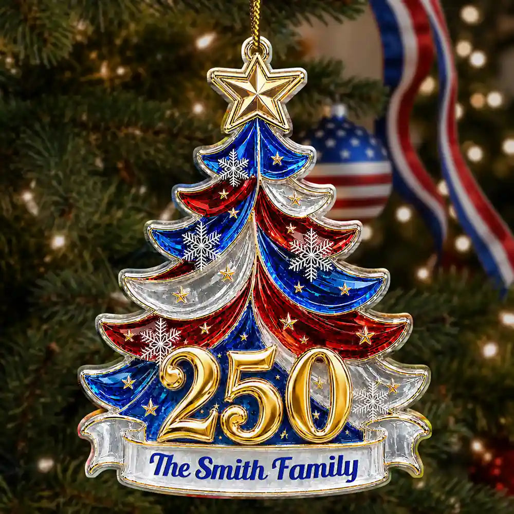 Christmas Faith Family Freedom Always - Personalized Custom Shaped Acrylic Ornament