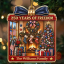 Independence Day,America 250th,Christmas,Proud,Family,Custom Text - Christmas Patriotic Love For America - Personalized Custom Shaped Acrylic Ornament