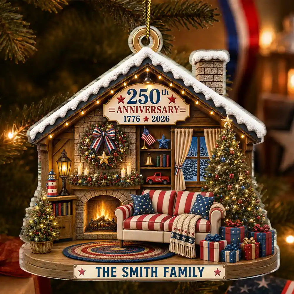 Independence Day, America 250th, Christmas, Proud, Family, Custom Text - Christmas United We Stand Together - Personalized Custom Shaped Acrylic Ornament