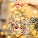 Family, Gift For Bestie, Christmas, Happy - Christmas 3D Effect Bestie Family Siblings - Personalized Holographic Acrylic Ornament