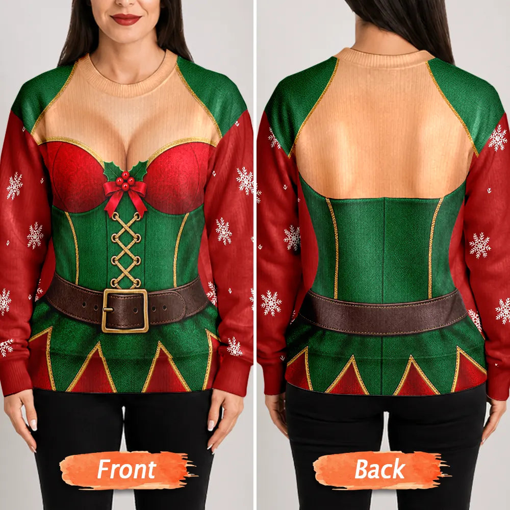 Top Market,Christmas,Humorous,Gift For Yourself,Gift For Women,Icon - Christmas 3D Sexy Body Wife Sisters - Personalized Unisex Ugly Sweater