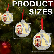 Gift For Kids,Happy,Christmas - Christmas Ball Monogram Kid 3D Effect - Personalized Metal Ornament