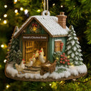 Christmas,Farm,Gift For Yourself,Happy - Christmas Chicken Farm - Personalized Custom Shaped Wooden Ornament