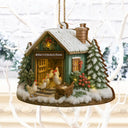 Christmas,Farm,Gift For Yourself,Happy - Christmas Chicken Farm - Personalized Custom Shaped Wooden Ornament