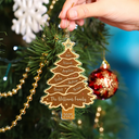 Christmas, Happy, Family, Parents, Gift For Kids - Christmas Cookie Tree Family Bestie Custom Names - Personalized Custom Shaped Acrylic Ornament
