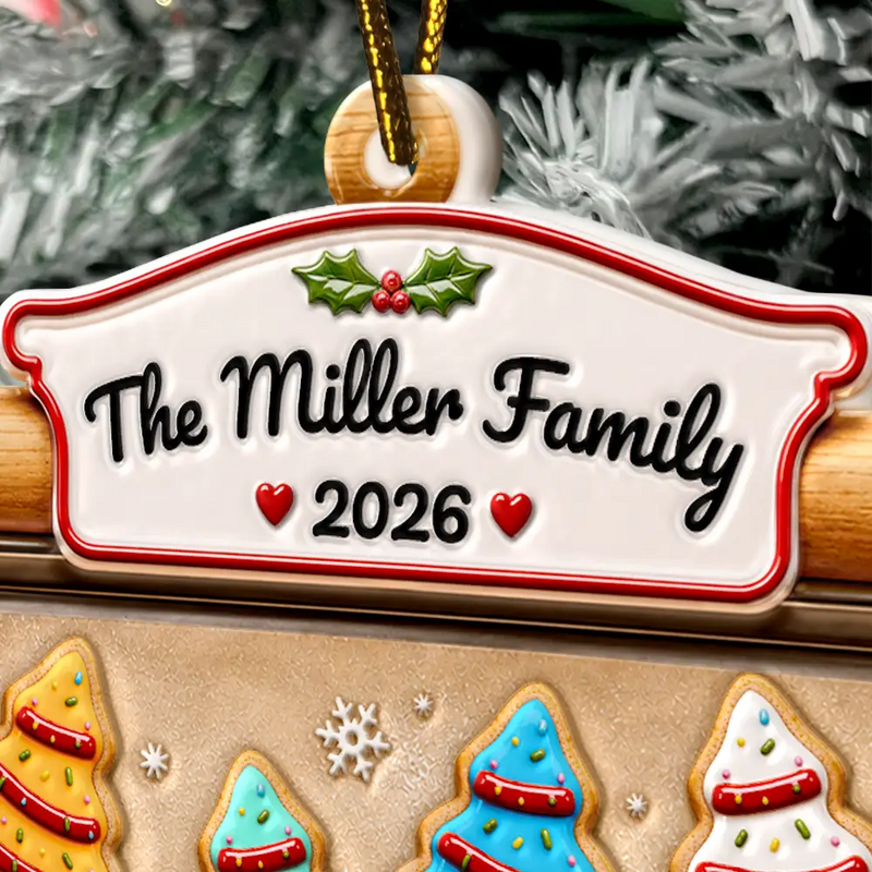Sentimental,Christmas,Family,Icon - Christmas Cookies Family - Personalized Embossed Ornament