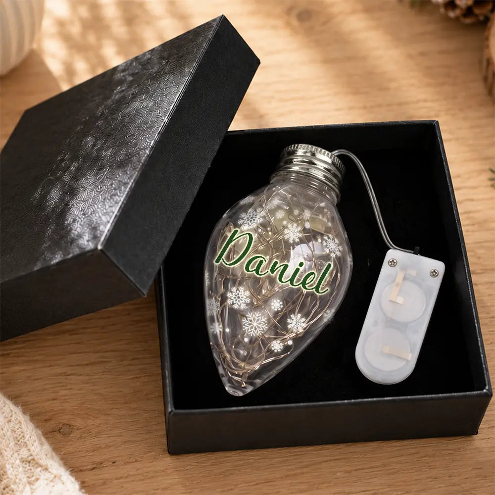 Christmas,Cozy,Family,Icon,Memorial - Christmas Decoration For Family - Personalized Ornament With Name Chili Bulb LED Light