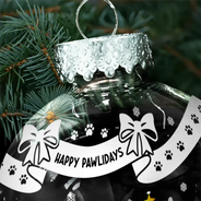 Christmas,Dog Lovers - Christmas Dog With Bowknots - Personalized Ball Ornament