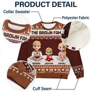 Family,Gift For Couples,Parents,Pet Lovers,Happy,Christmas - Christmas Family 3D Effect Couple Parent - Personalized Unisex Ugly Sweater