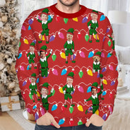 Family, Parents, Gift For Grandparents, Gift For Daughter, Gift For Son, Christmas, Happy - Christmas Family Elves - Personalized Unisex Ugly Sweater