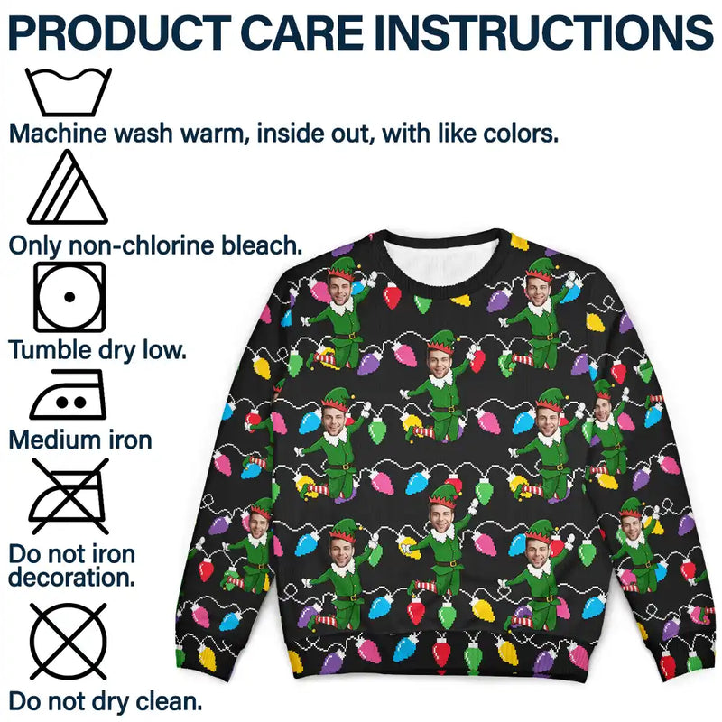 Family, Parents, Gift For Grandparents, Gift For Daughter, Gift For Son, Christmas, Happy - Christmas Family Elves - Personalized Unisex Ugly Sweater