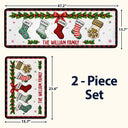 Top Market,Sentimental,Christmas,Family,Icon - Christmas Family Stockings With Names - Personalized Runner Rug