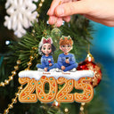 Christmas Gingerbread Family 3D Effect - Personalized Custom Shaped Acrylic Ornament