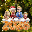 Christmas Gingerbread Family 3D Effect - Personalized Custom Shaped Acrylic Ornament