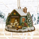 Christmas, Farm, Gift For Yourself, Happy - Christmas Goat Farm - Personalized Custom Shaped Wooden Ornament
