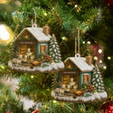 Christmas, Farm, Gift For Yourself, Happy - Christmas Goat Farm - Personalized Custom Shaped Wooden Ornament