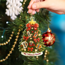 Family,Happy,Christmas,Gift For Bestie - Christmas Tree Hanging Chilling - Personalized Custom Shaped Acrylic Ornament