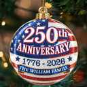 Independence Day,America 250th,Christmas,Proud,Family,Custom Text - Christmas United In Love And Liberty - Personalized Custom Shaped Acrylic Ornament