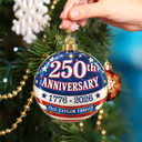 Independence Day,America 250th,Christmas,Proud,Family,Custom Text - Christmas United In Love And Liberty - Personalized Custom Shaped Acrylic Ornament