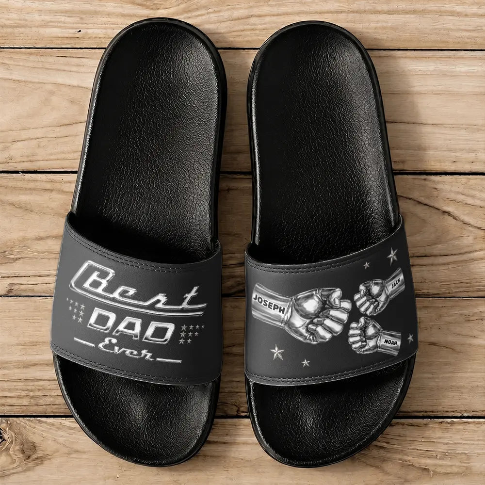 Classic Best Dad Grandpa Ever Limited Edition - Personalized Unisex Slides