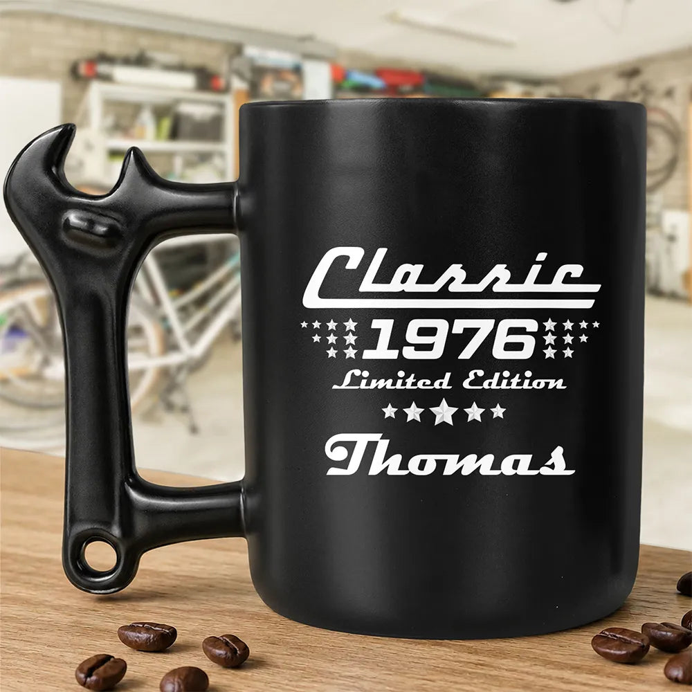 Classic Limited Edition For Him, Dad, Husband, Grandpa - Personalized Wrench Shaped Handle Mug