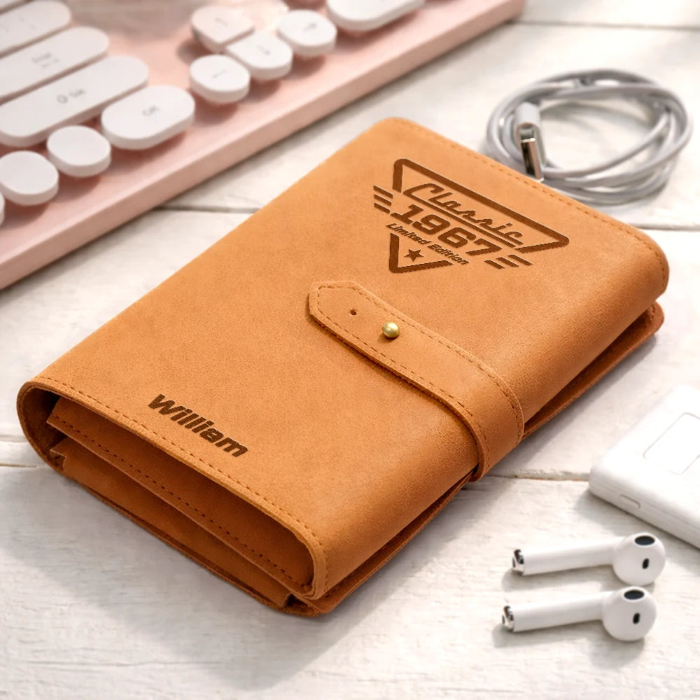 Gift For Father,Proud,Custom Text - Classic Year Limited Edition - Personalized Leather Cable Bag