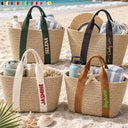 Adorable, Gift For Yourself, Summer, Gift For Women, Text Shadow - Colorful Name In Style - Personalized Straw Beach Bag