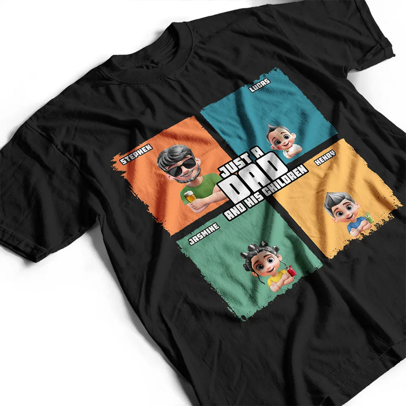 Gift For Father,Gift For Grandpa,Dad - Children,Happy - Comic Style Just A Dad And His Girl - Personalized T Shirt