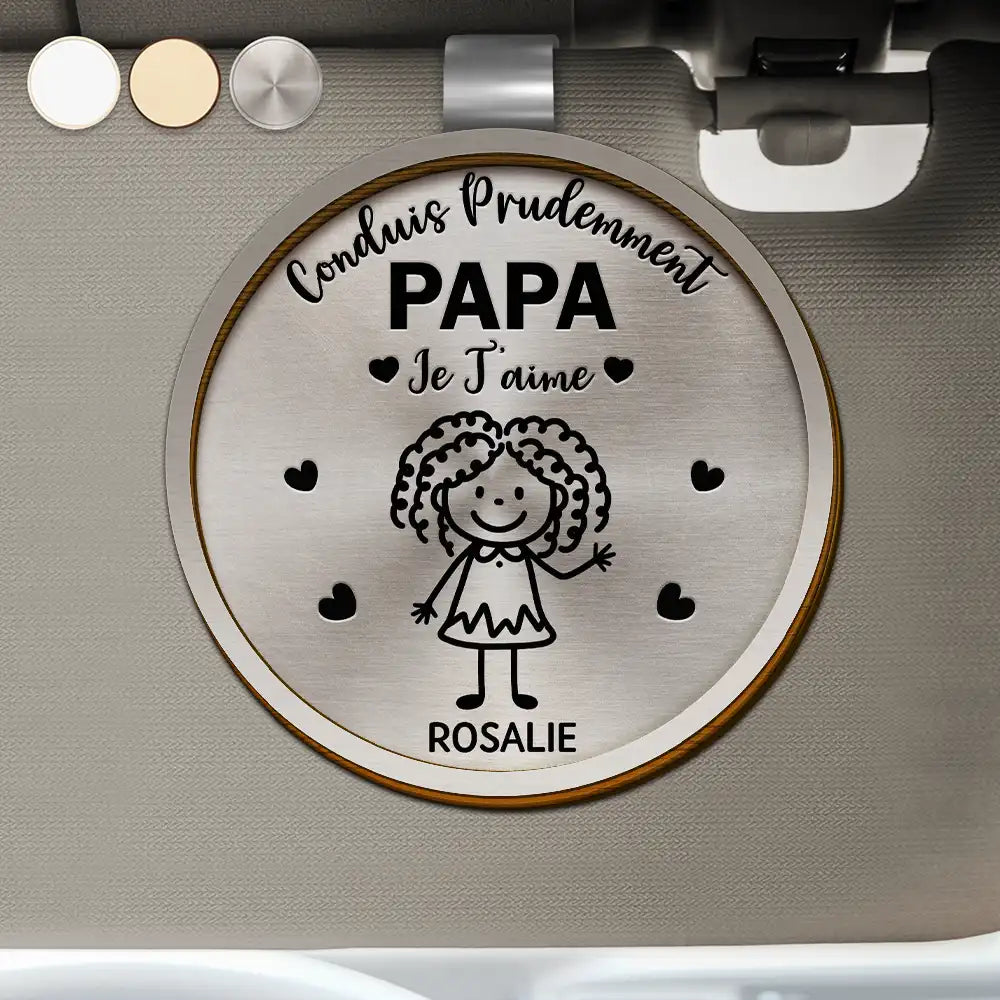 Conduis Prudemment Grand-Père Papa - Clip Para Parasol Del Coche De Forma Especial Personalizado