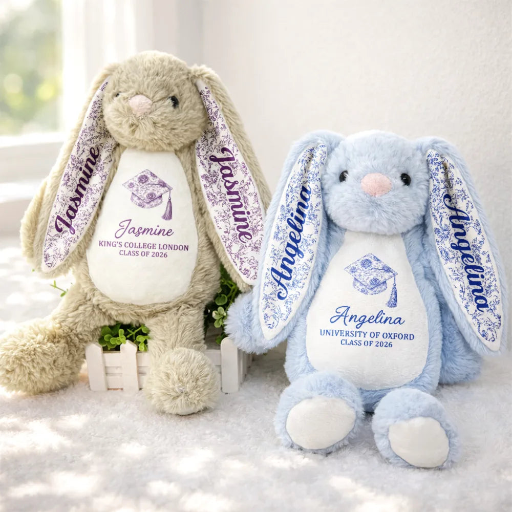 Graduation,Happy - Congrats Graduation - Personalized Soft Toy Bunny