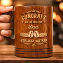 Gift For Brothers, Gift For Bestie, Happy - Congrats On Being My Brother Wood Carving Hand Punch - Personalized Wooden Mug