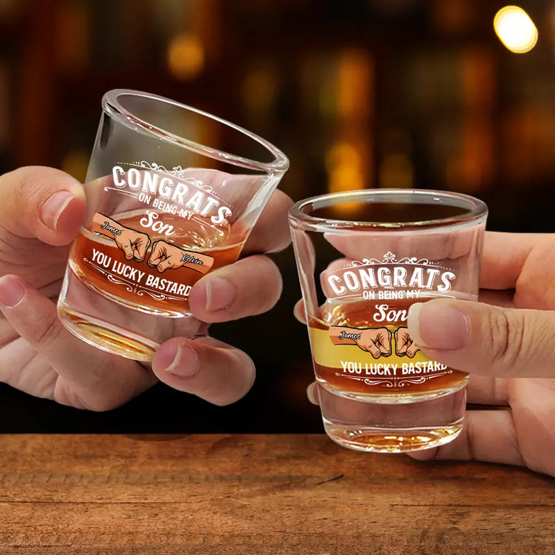 Gift For Brothers, Gift For Father, Gift For Son, Gift For Husband, Funny - Congrats On Being My Brother You Lucky - Personalized Shot Glass