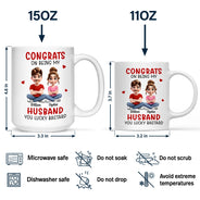 Gift For Couples,Old Couples,Gift For Women,Gift For Men,Gift For Husband,Happy,Top Market - Congrats On Being My Husband 3D Effect Couple Cross Arms - Personalized Mug
