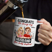 Gift For Couples,Funny - Congrats On Being My Husband Wife 3D Effect Couple - Personalized Mug