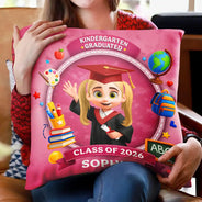 Graduation, Gift For Kids, Grandpa - Grandkids, Grandma - Grandkids, Gift For Grandkids, Dad - Children, Mom - Children - Congrats Pre-K Kindergarten Graduation - Personalized Pillow