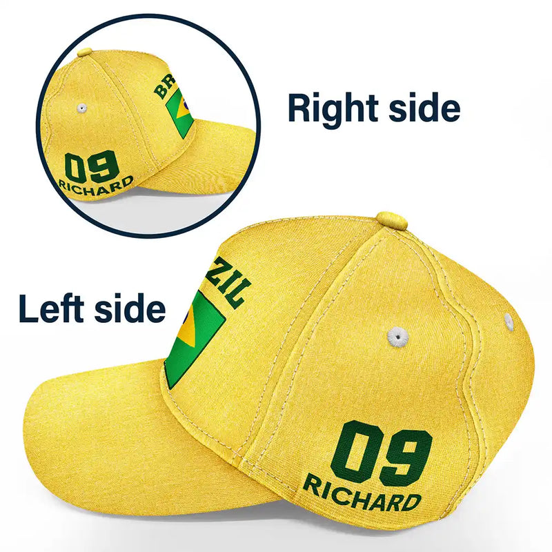 Summer, Football (Soccer), Gift For Men, Gift For Yourself, Playful, Summer Soccer Games, Icon - Country Flags Soccer Ball - Personalized Classic Cap