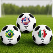 Top Market, Football (Soccer), Gift For Yourself, Confident, Icon - Country Flags Soccer Ball - Personalized Soccer Ball