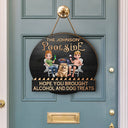 Gift For Couples, Pet Couple, Pet Lovers, Patio, Poolside - Couple 3D Effect Pool & Patio Bar Hope You Brought Alcohol & Dog Treats - Personalized Custom Shaped Wood Sign