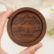 Gift For Couples,Old Couples,Gift For Husband,Gift For Wife,Gift For Boyfriend,Gift For Girlfriend,Happy - Couple Anniversary Gift - Personalized Wood Ring Dish