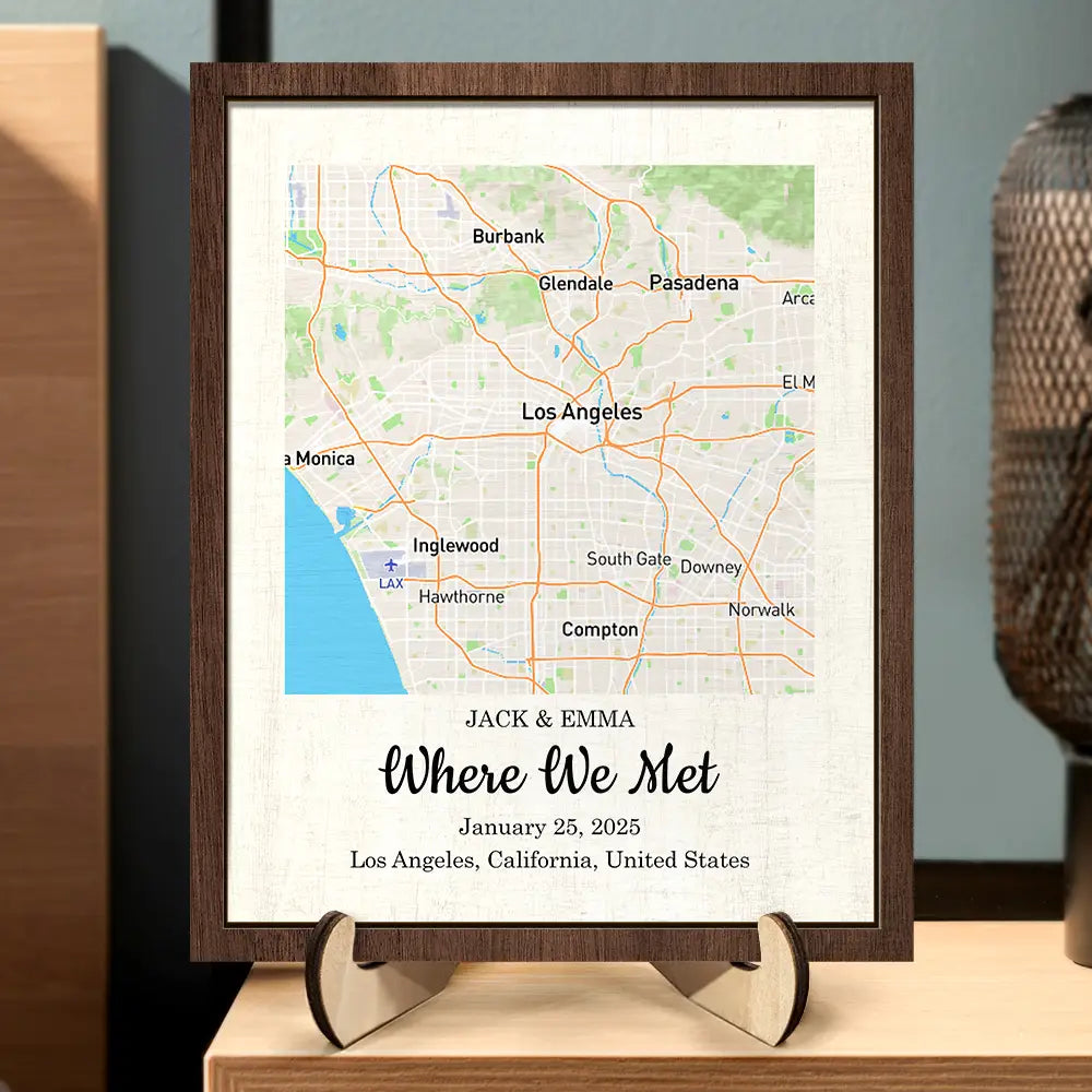 Couple Anniversary Love Message - Personalized 2-Layered Wooden Plaque With Stand