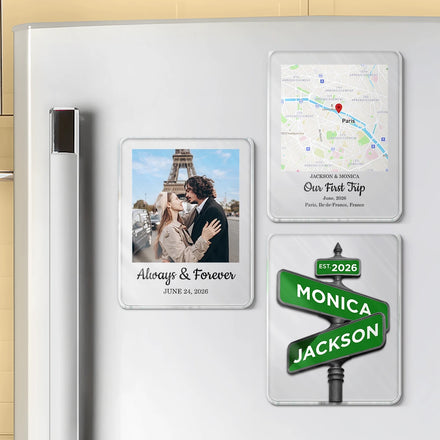 Couple Anniversary Love Message - Personalized Acrylic Magnet