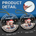 Christmas, Gift For Couples, Gift For Husband, Gift For Wife, Gift For Boyfriend, Gift For Girlfriend, Happy - Couple Choose You To Be My Husband - Personalized Circle Glass Ornament