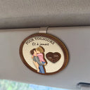 Gift For Couples,Gift For Husband,Gift For Wife,Gift For Boyfriend,Gift For Girlfriend,LGBT,Love,French - Couple Conduis Prudemment Je T’aime - Clip De Pare-Soleil De Voiture À Forme Spéciale Personnalisé