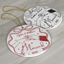 Gift For Couples,Gift For Husband,Gift For Wife,Gift For Boyfriend,Gift For Girlfriend,Married ,Engaged,Anniversary,Wedding Anniversary,Christmas - Couple Engaged Married Anniversary - Personalized Circle Ceramic Ornament