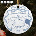 Gift For Couples,Gift For Husband,Gift For Wife,Gift For Boyfriend,Gift For Girlfriend,Married ,Engaged,Anniversary,Wedding Anniversary,Christmas - Couple Engaged Married Anniversary - Personalized Circle Ceramic Ornament