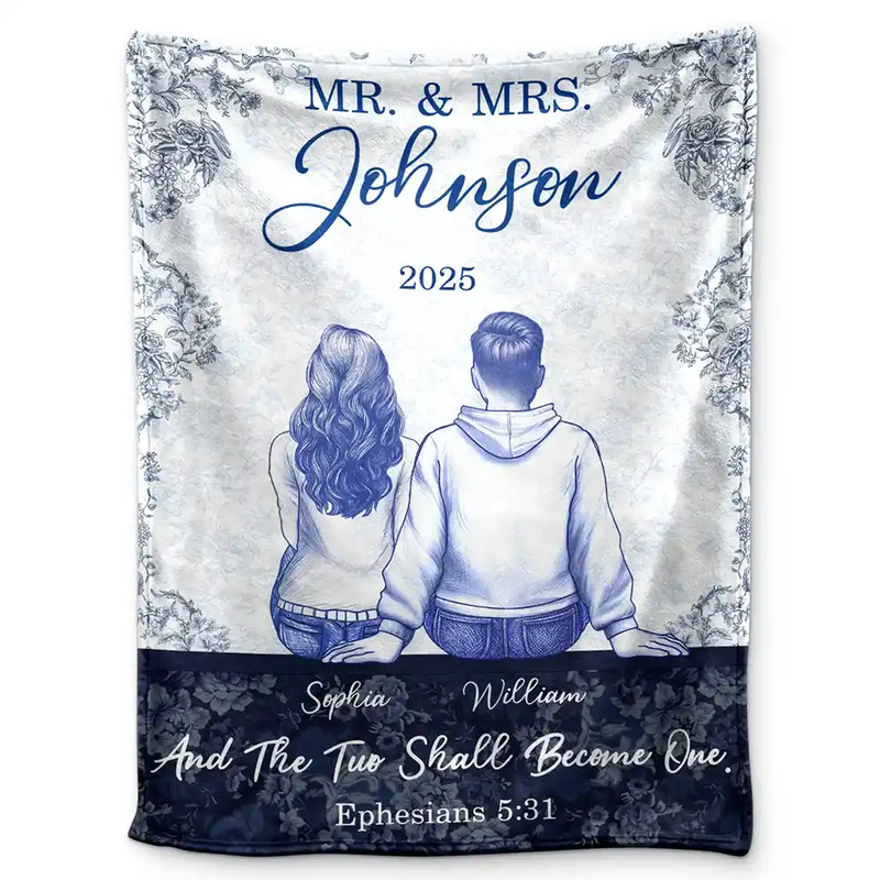 Gift For Couples,Wedding Anniversary,Love - Couple First Anniversary And The Two Shall Become One - Personalized Fleece Blanket, Sherpa Blanket