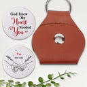 Gift For Couples,LGBT,Gift For Women,Gift For Men,Gift For Wife,Gift For Husband,Gift For Boyfriend,Gift For Girlfriend,Love,Top Market - Couple Holding Hands God Knew My Heart Needed You - Personalized Leather Pocket Hug