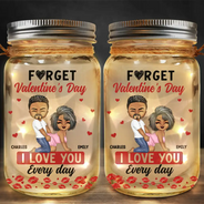 Gift For Couples,Old Couples,Gift For Husband,Gift For Wife,Gift For Boyfriend,Gift For Girlfriend,Love - Couple I Love You Every Day - Personalized Mason Jar Light