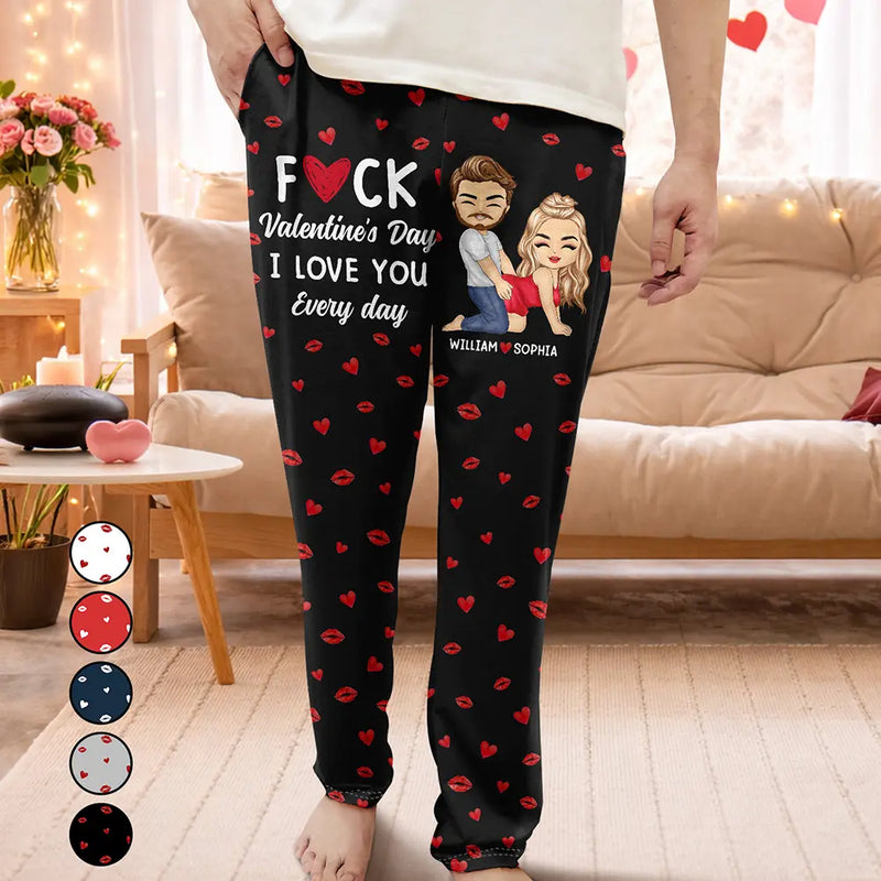 Gift For Couples, Gift For Husband, Gift For Wife, Gift For Boyfriend, Gift For Girlfriend, Love - Custom Photo Couple I Love You Every Day - Personalized Pajama Pants