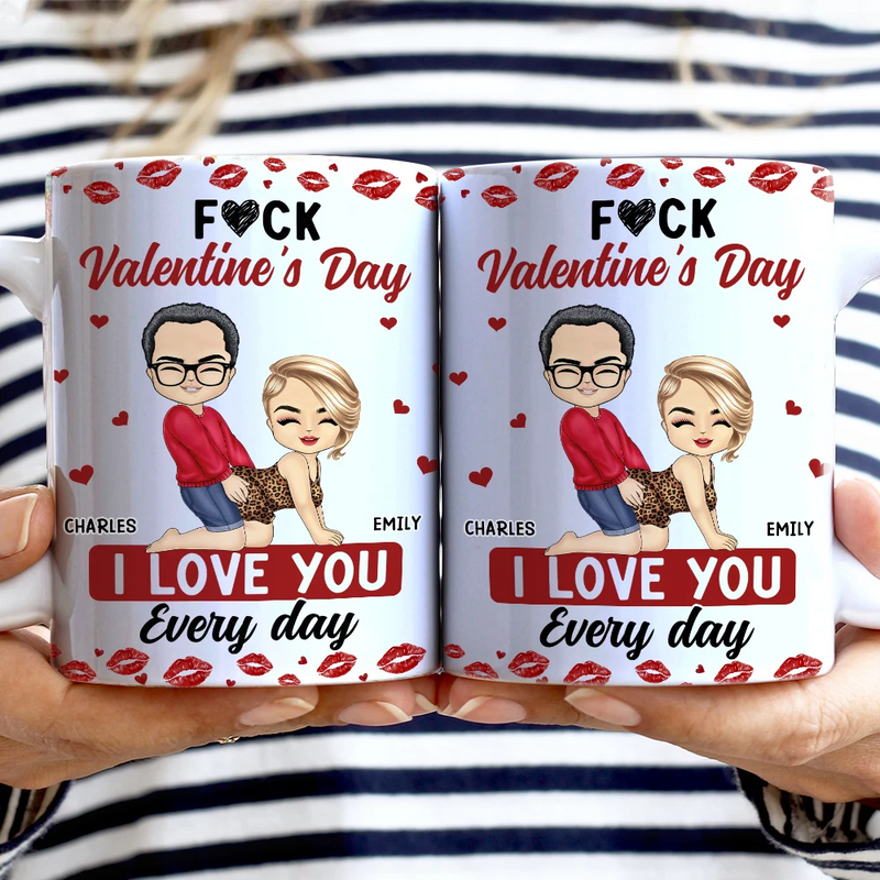 Old Couples, Gift For Husband, Gift For Wife, Gift For Boyfriend, Gift For Girlfriend, Love - Couple I Love You Every Day - Personalized White Edge-to-Edge Mug